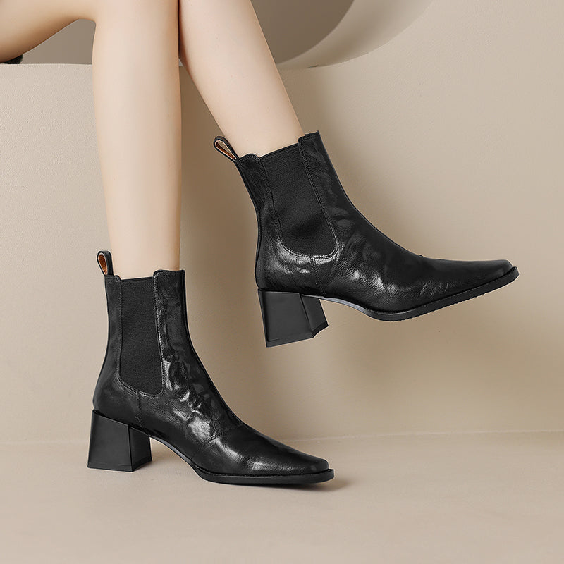 Leather Heeled Chelsea Boot