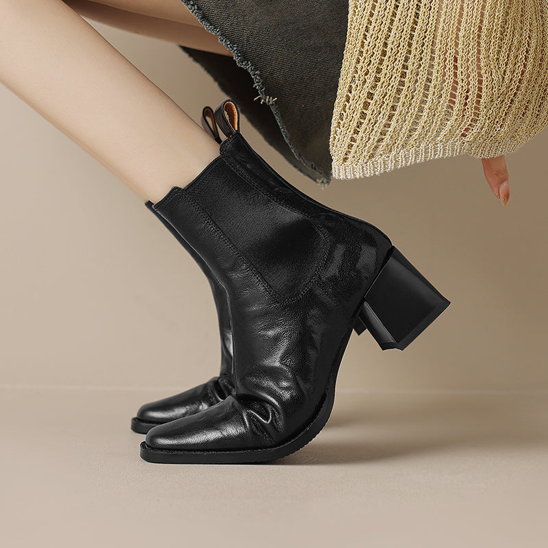 Leather Heeled Chelsea Boot