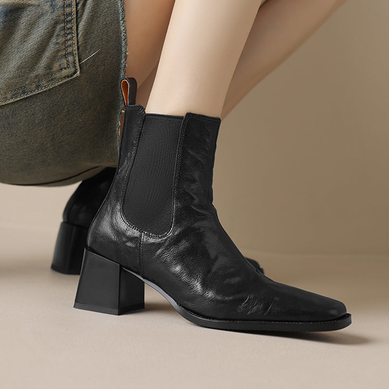 Leather Heeled Chelsea Boot