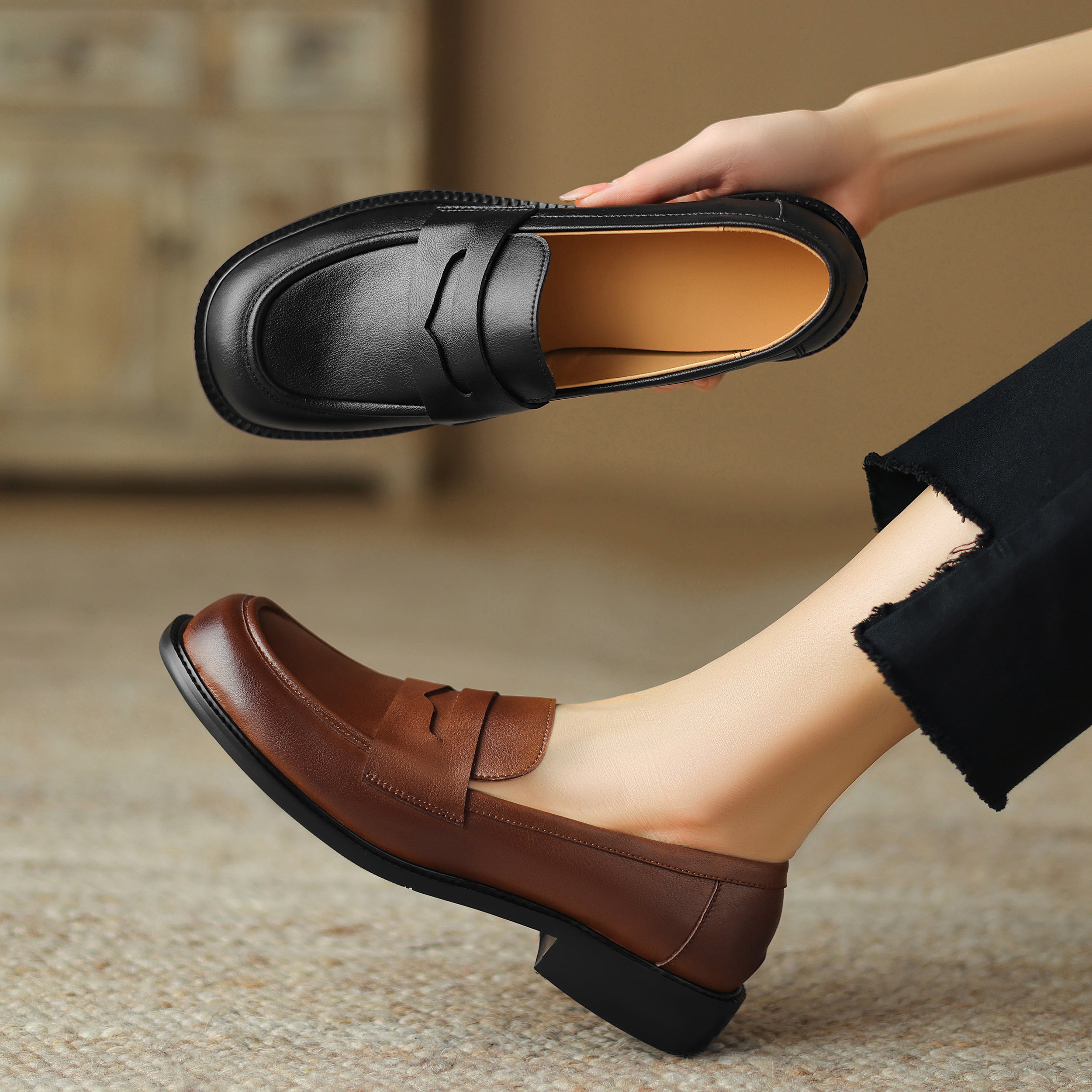 Handmade Loafers Comfortable Leather Shoes