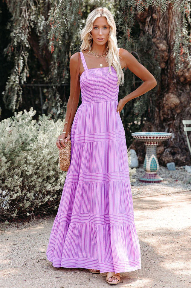 Swing Pleated Maxi Boho Dress Newgew