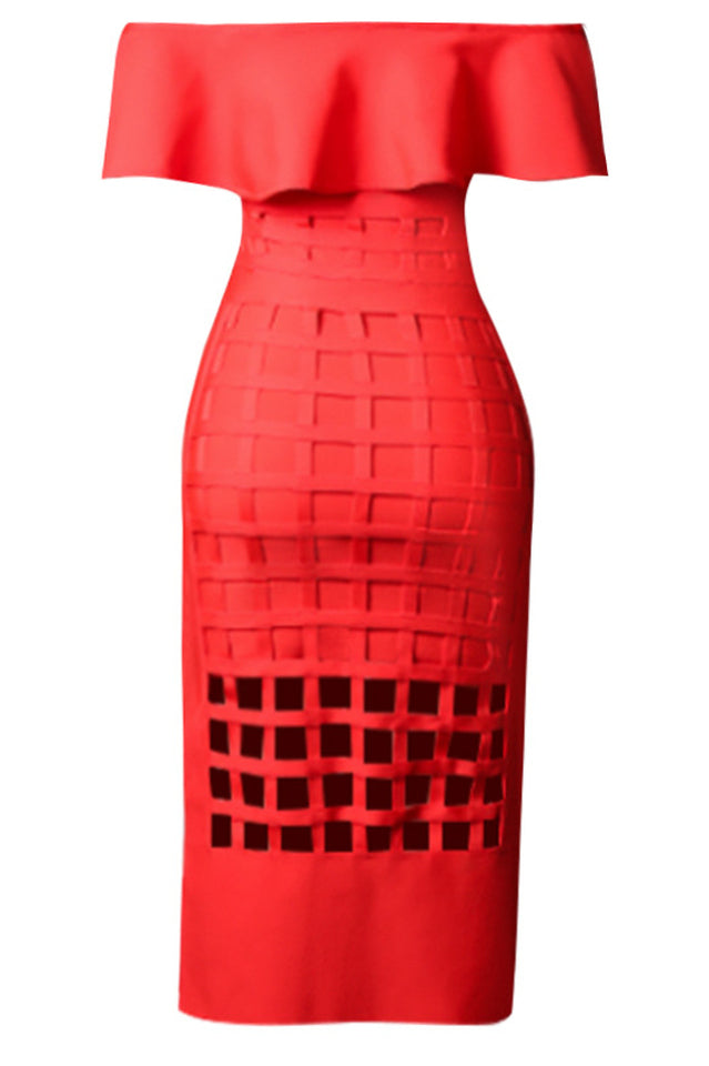 Mallory Ruffle Off Shoulder Dress