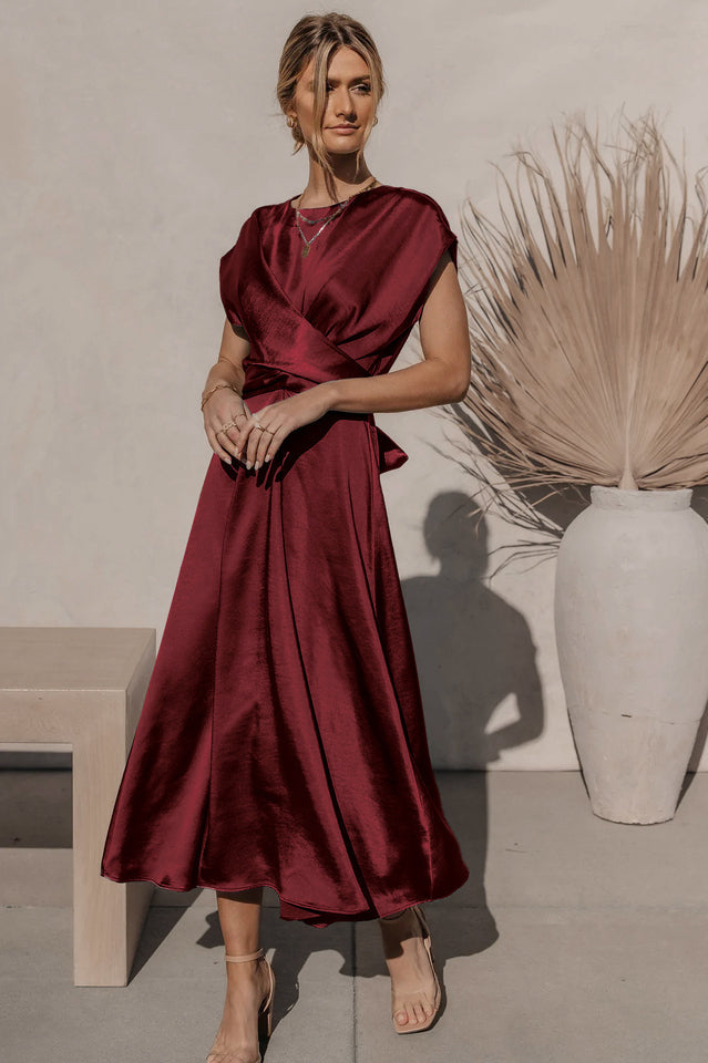 Scoop A-line Satin Bridesmaid Dress