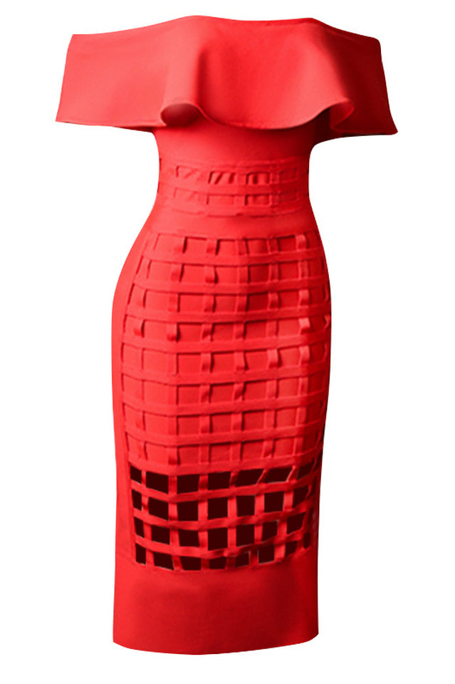 Mallory Ruffle Off Shoulder Dress