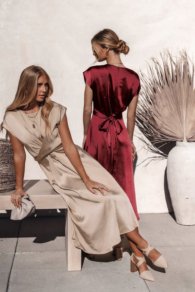 Scoop A-line Satin Bridesmaid Dress