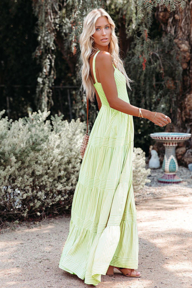 Swing Pleated Maxi Boho Dress Newgew