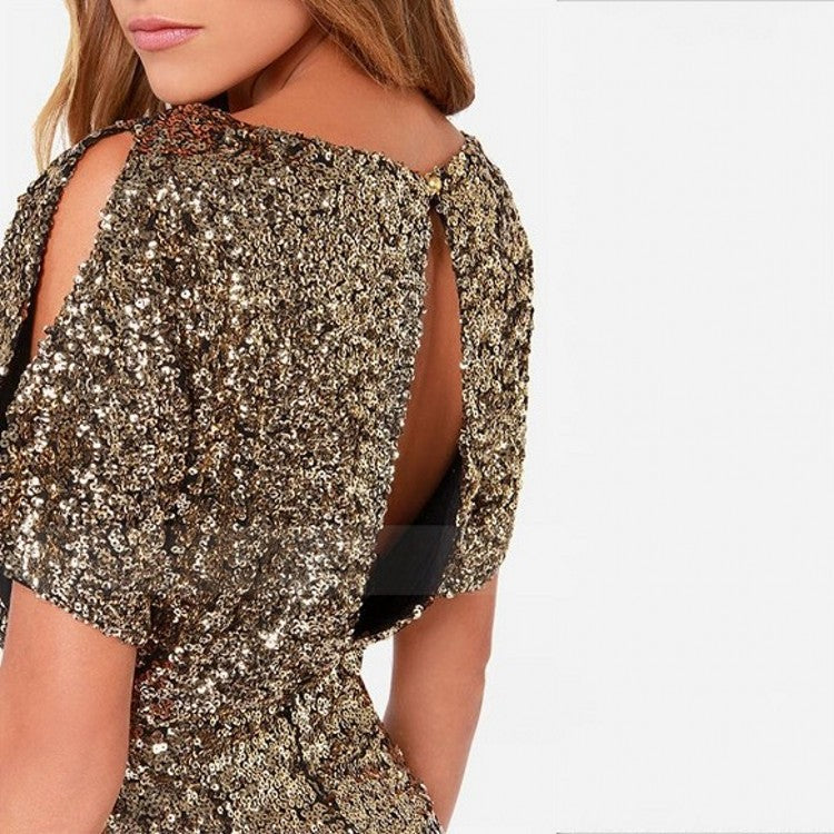 Tabloid Sequin Cut Out Shift Dress - Silver - FINAL SALE Ins Street