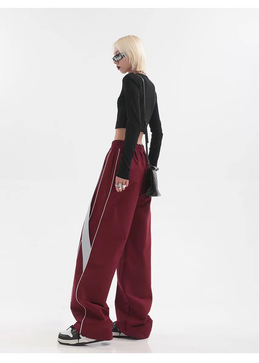 Piping Patchwork Baggy Sweatpants