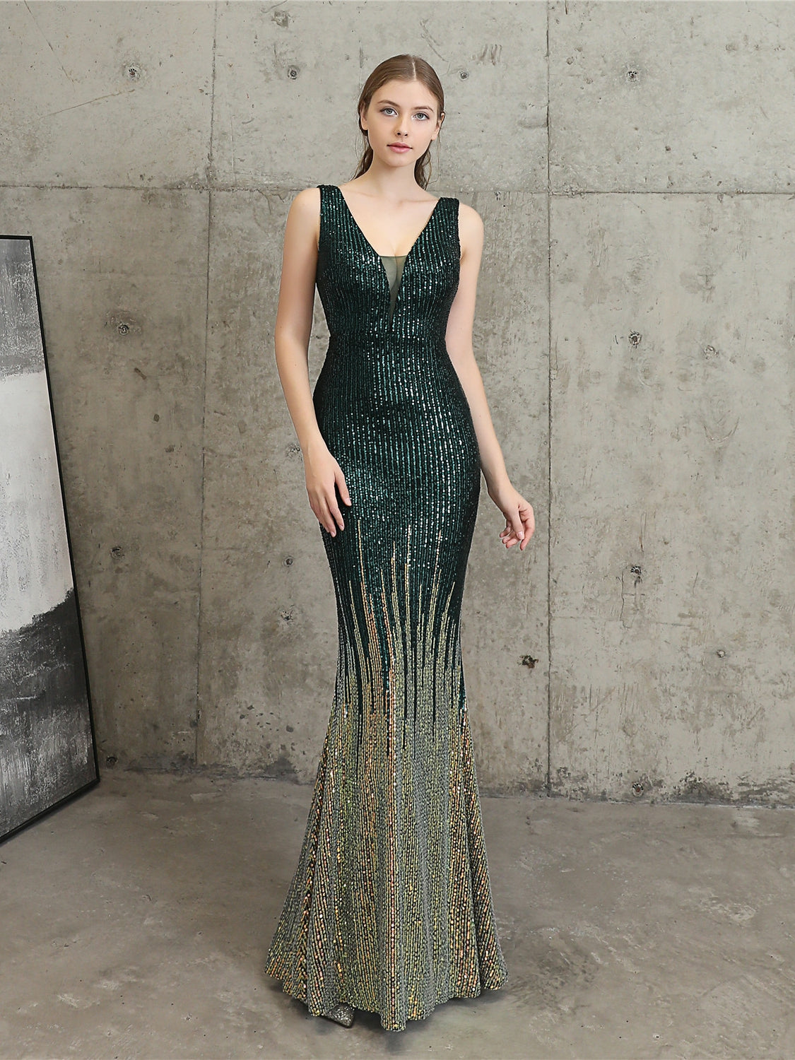 Sequin high-end evening dress