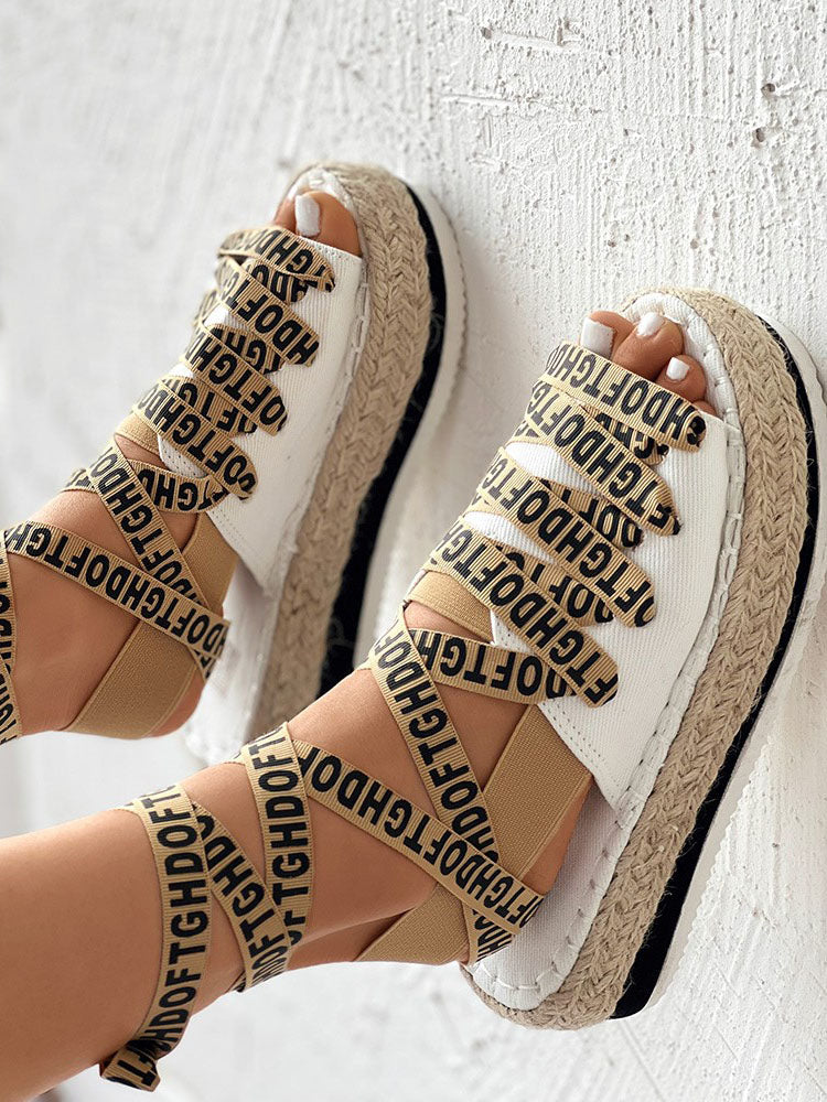 Letter Platform Sandals