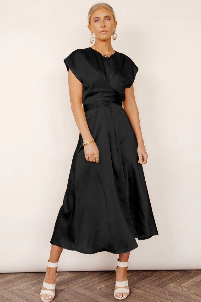 Scoop A-line Satin Bridesmaid Dress