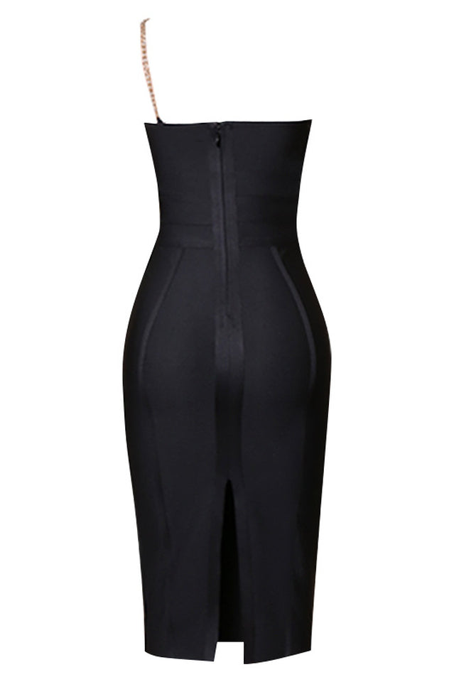Savina Midi-Bandagekleid mit One-Shoulder-Träger