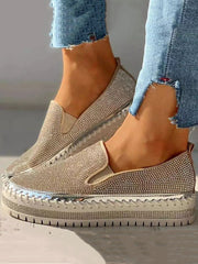 Slipper mit Plateausohle und Strasssteinen