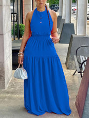 Neckholder-Maxikleid mit rückenfreiem Schnitt