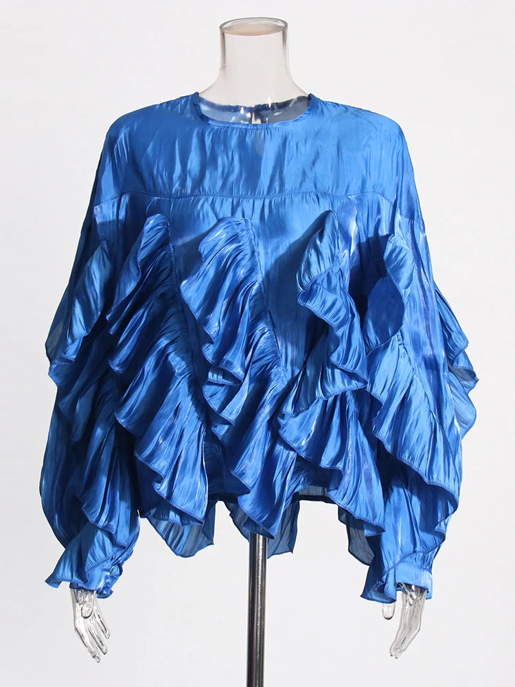 Asymmetric Chiffon Shirt Top