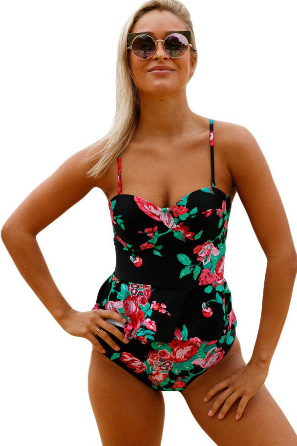 2pcs Flounce Tankini Swimsuit