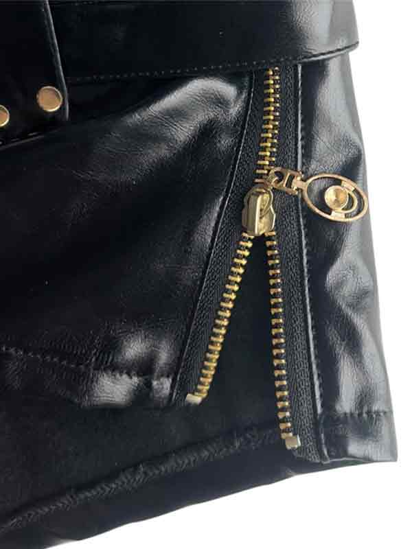 Dunkle Hip Hop PU Leder Hollow Shorts