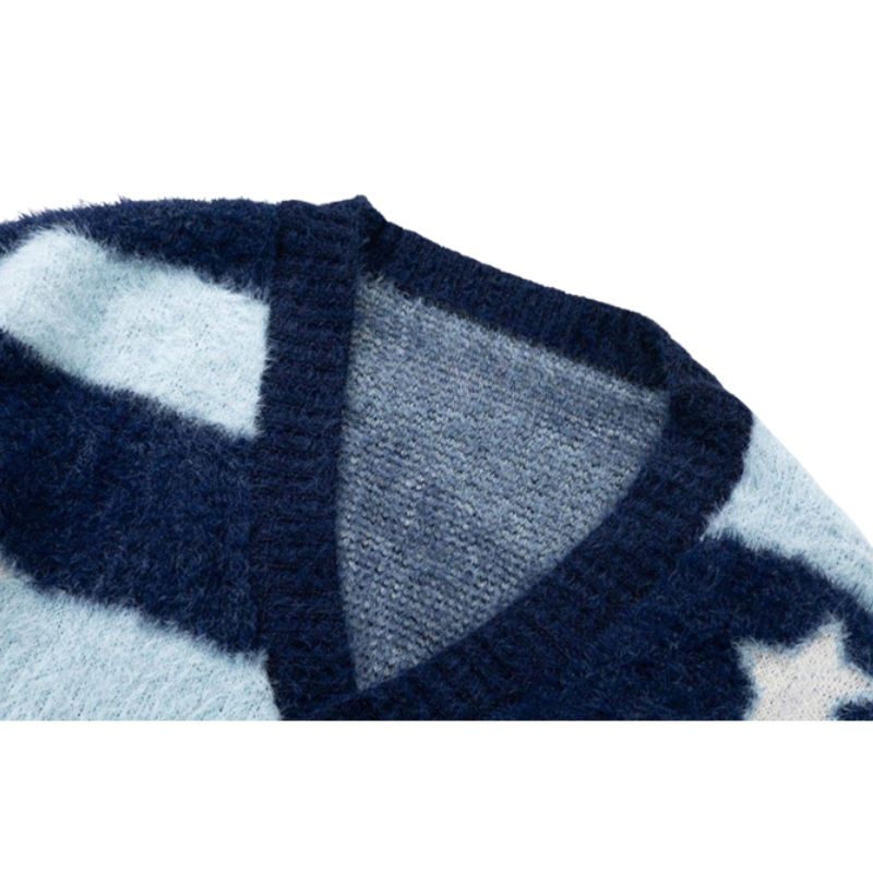 Gestreifter Mohair-Cardigan