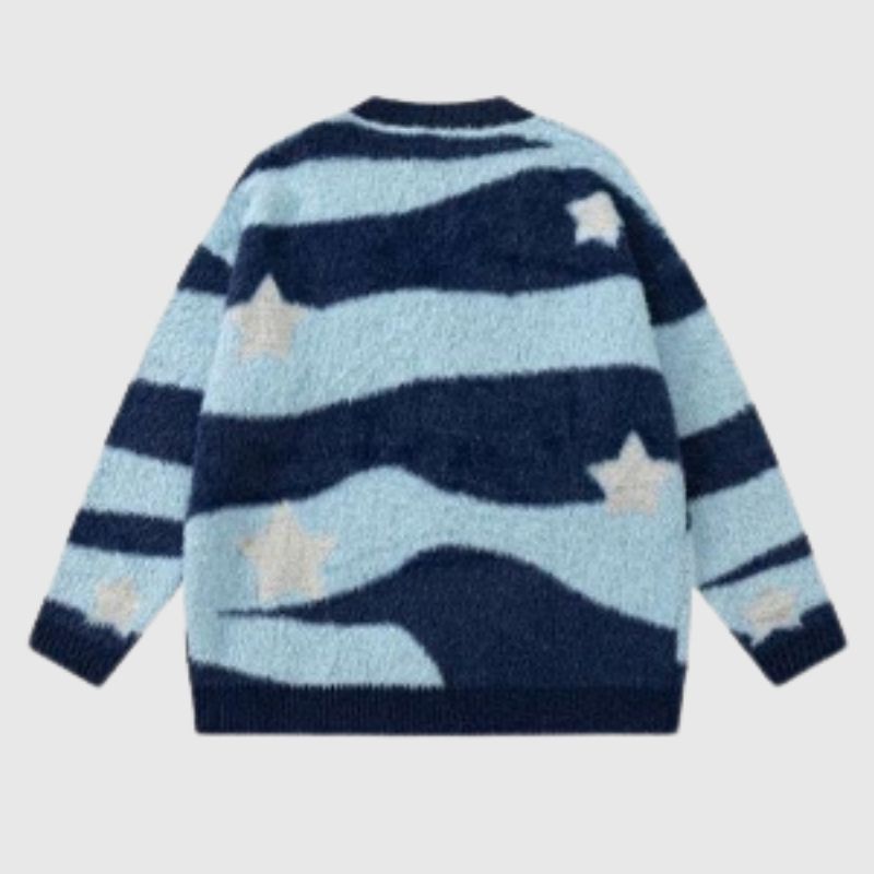 Gestreifter Mohair-Cardigan