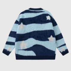 Gestreifter Mohair-Cardigan
