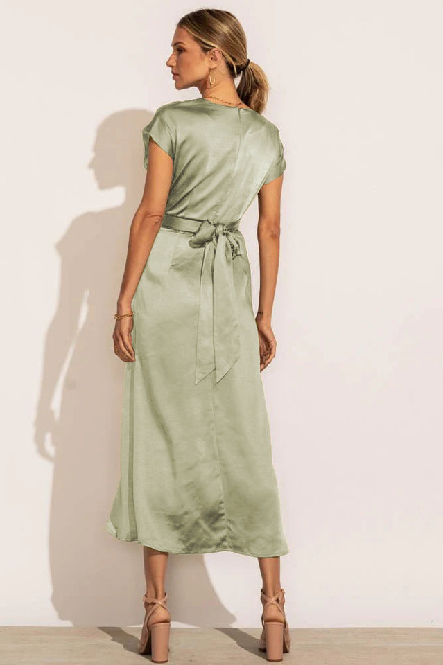 Scoop A-line Satin Bridesmaid Dress