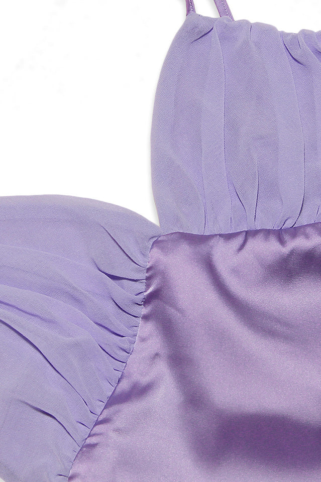 Bria Ruffle Baby Doll Satin Dress