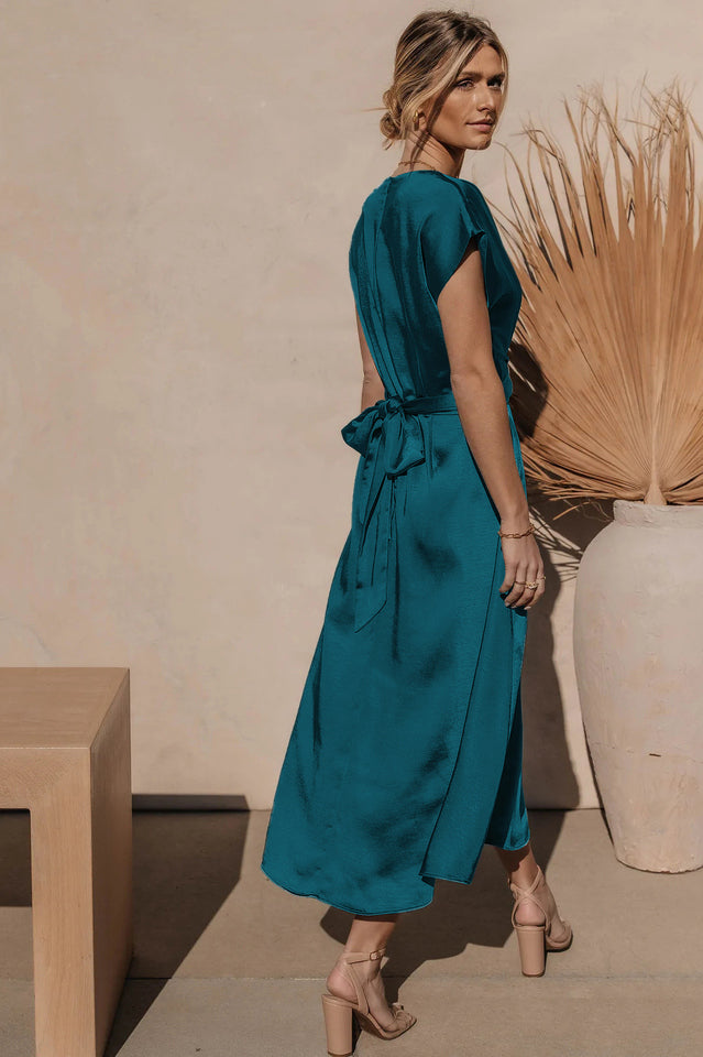 Scoop A-line Satin Bridesmaid Dress