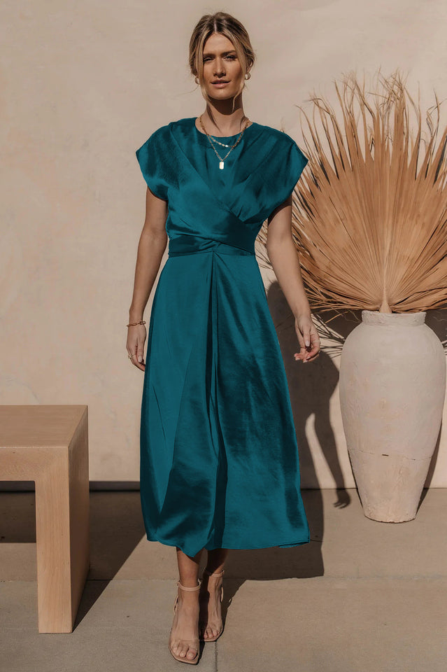 Scoop A-line Satin Bridesmaid Dress