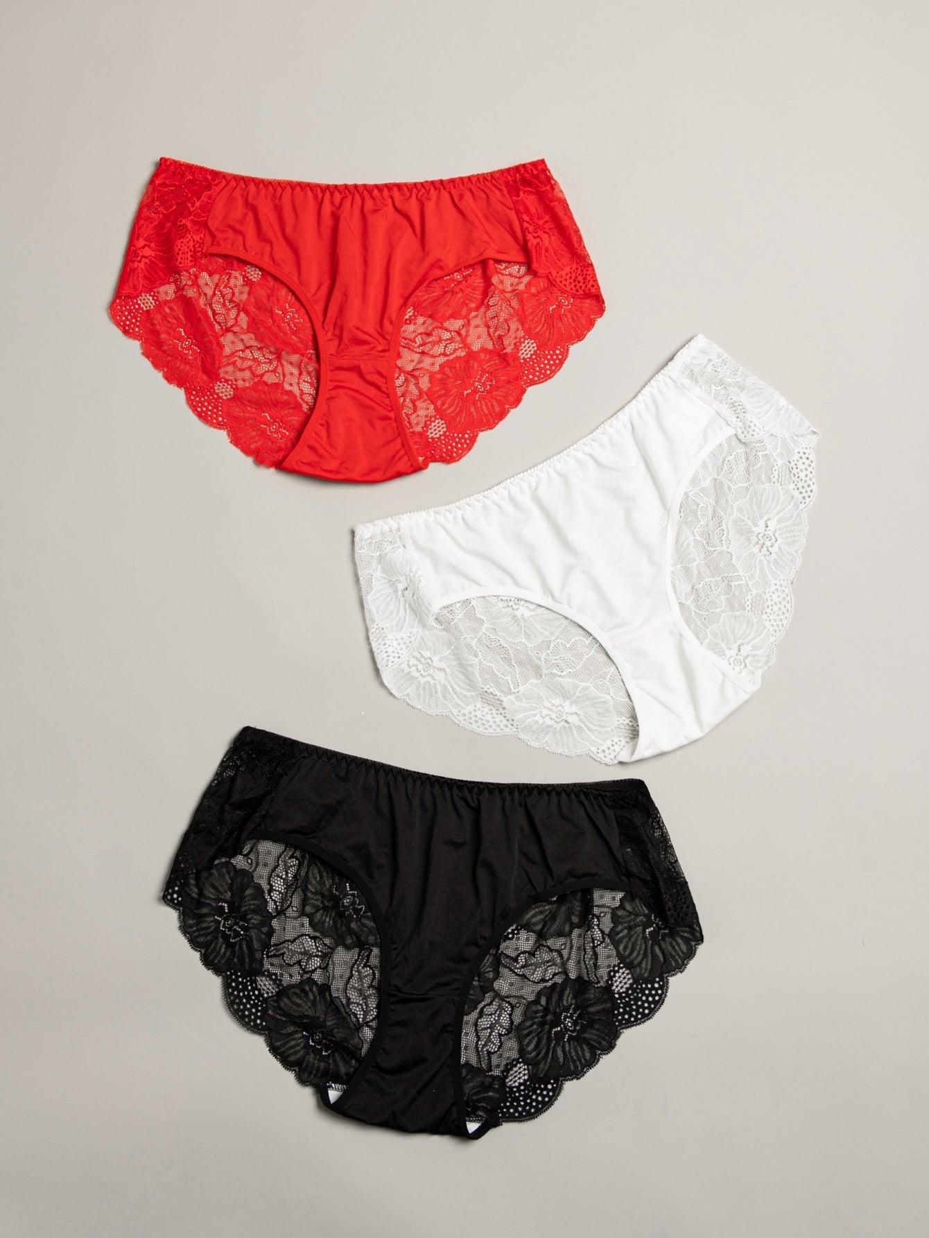 3PCS Plus Size Pack Soft Stretchy Hipster Panties