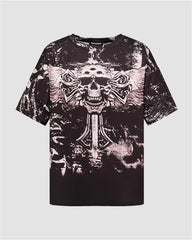 Umbriel – Oversize-T-Shirt mit Grunge-Grafik im Totenkopf-Stil
