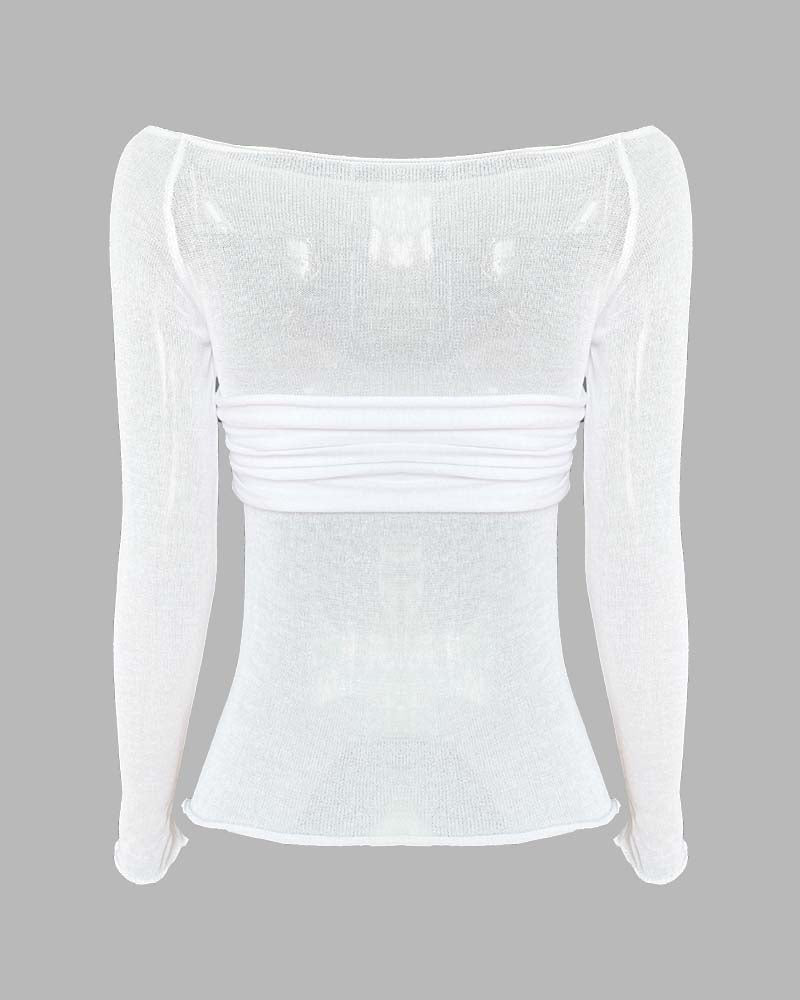 Therris – Schulterfreies Bandeau-Netzoberteil 