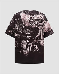 Umbriel – Oversize-T-Shirt mit Grunge-Grafik im Totenkopf-Stil