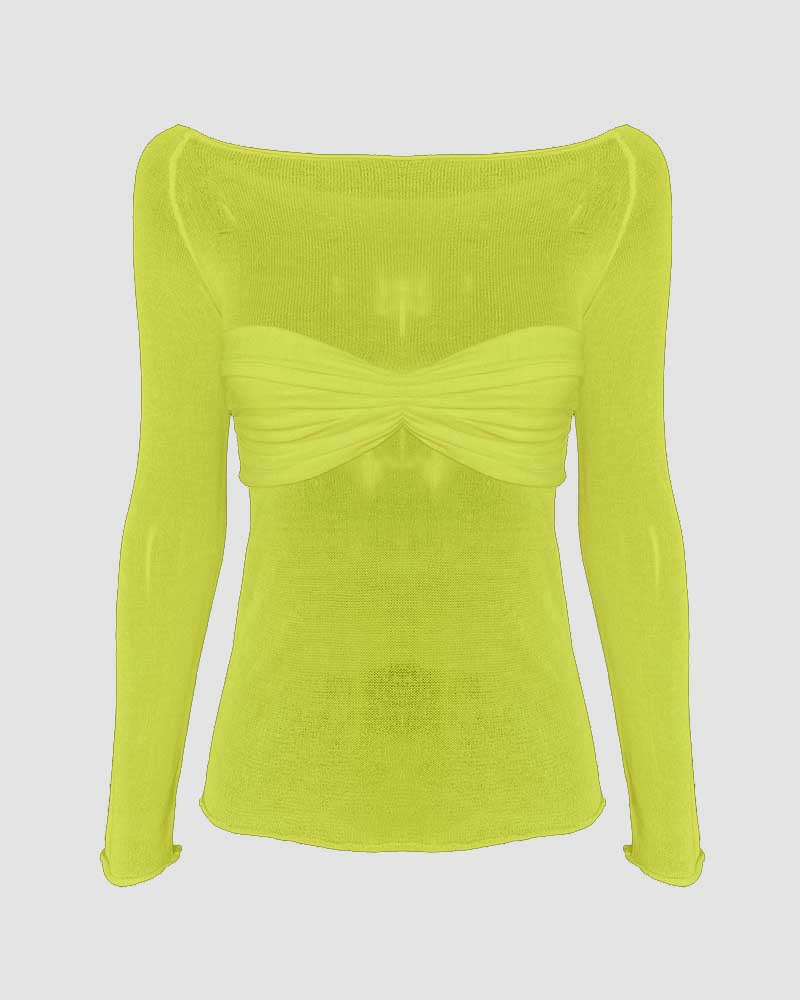 Therris – Schulterfreies Bandeau-Netzoberteil 
