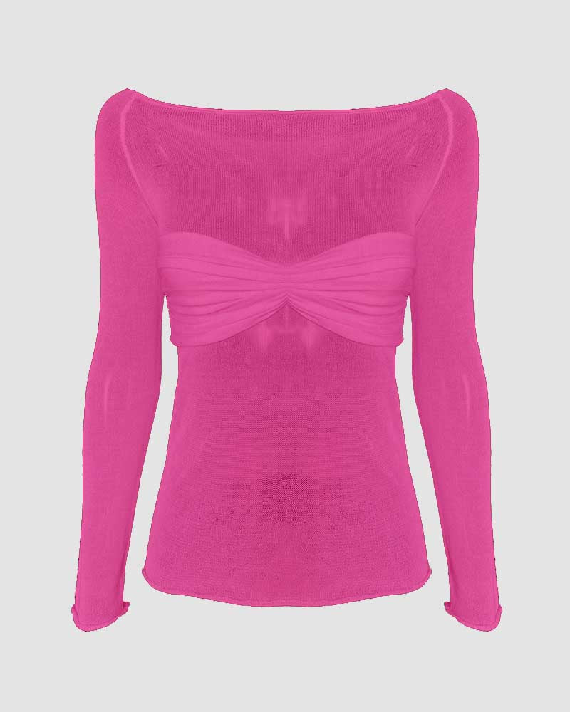 Therris – Schulterfreies Bandeau-Netzoberteil 