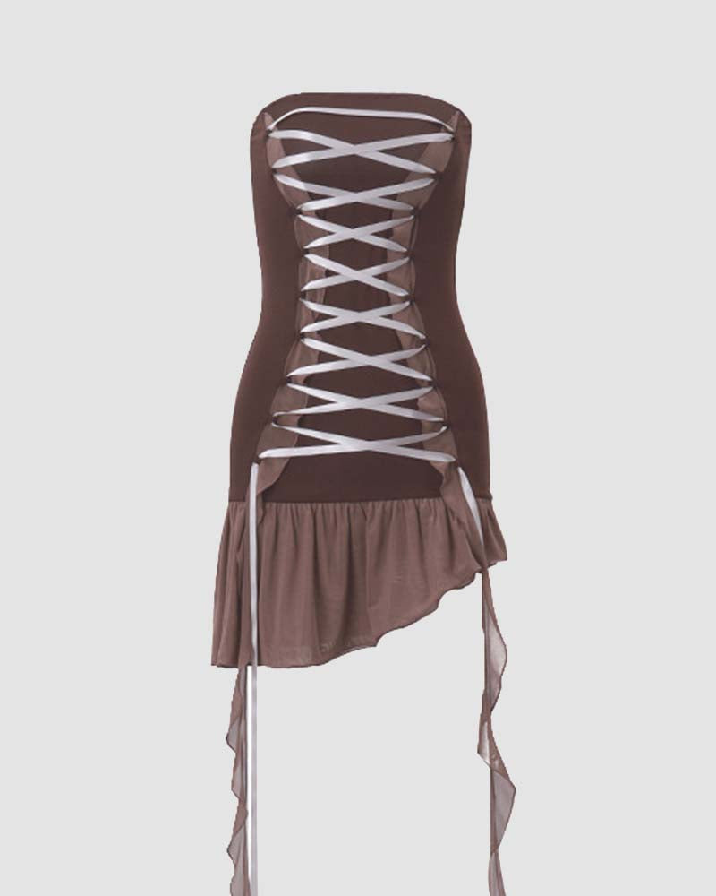 Lumenate Narchis – Netzkleid mit Schleife 