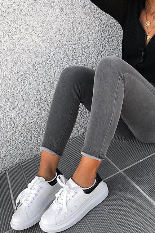 Lace Up White Sneakers Newgew