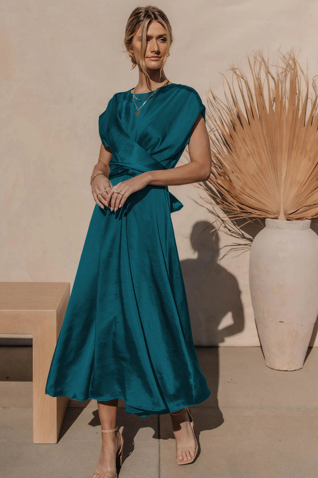 Scoop A-line Satin Bridesmaid Dress