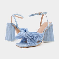 Bow Knot Chunky Heel Sandals