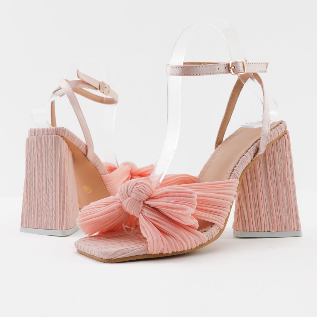 Bow Knot Chunky Heel Sandals