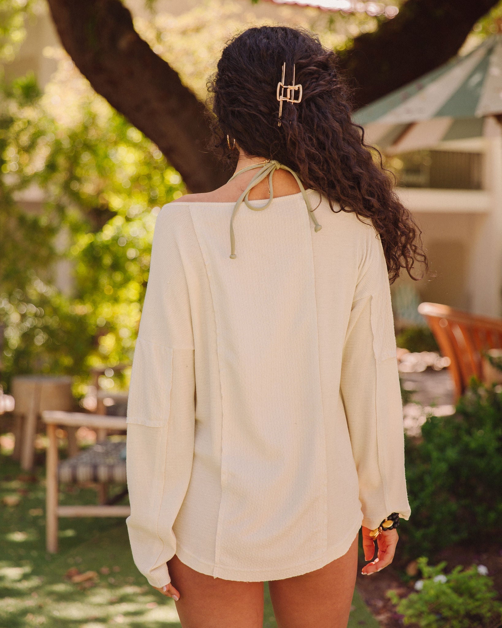Prism Washed Grommet Top - Toasted Almond - FINAL SALE