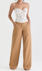 MILA Ivory Lace Underwired Corset Top