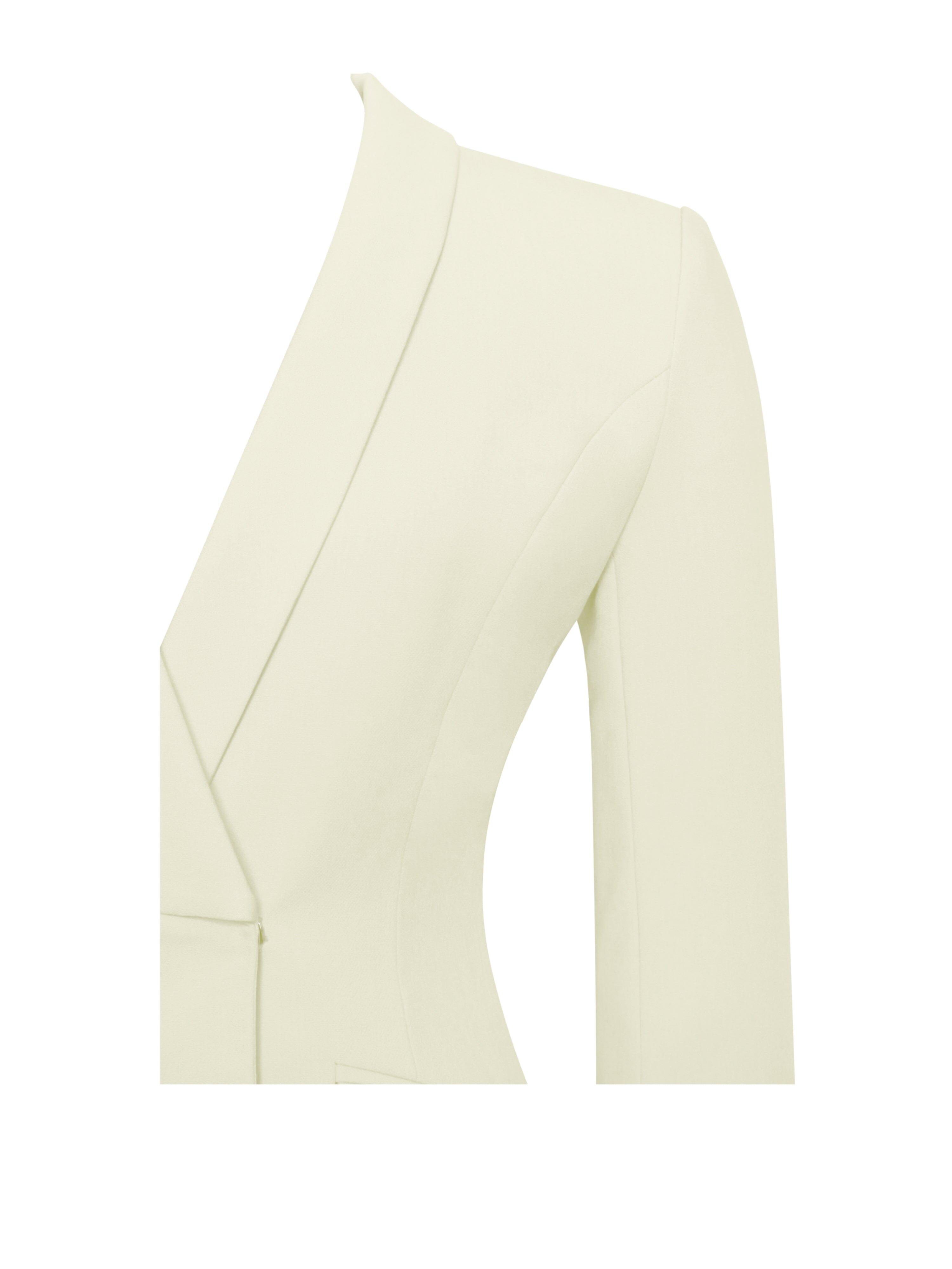 Pearl White FeaTher Trim Blazer Dress