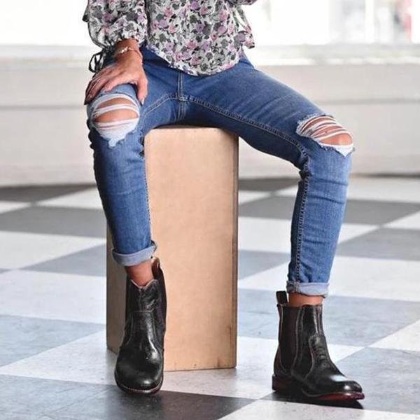 Women Vintage Ankle Slip-on Short Boots NewGew