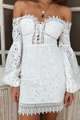 Sexy schulterfreies, kurzes Minikleid