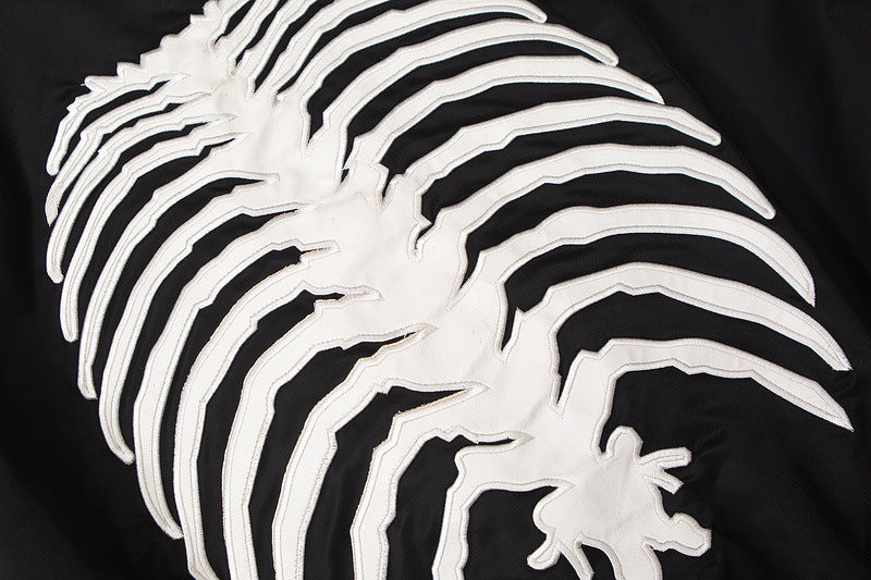 Skeleton Graphic Oversized Bomber Jacket