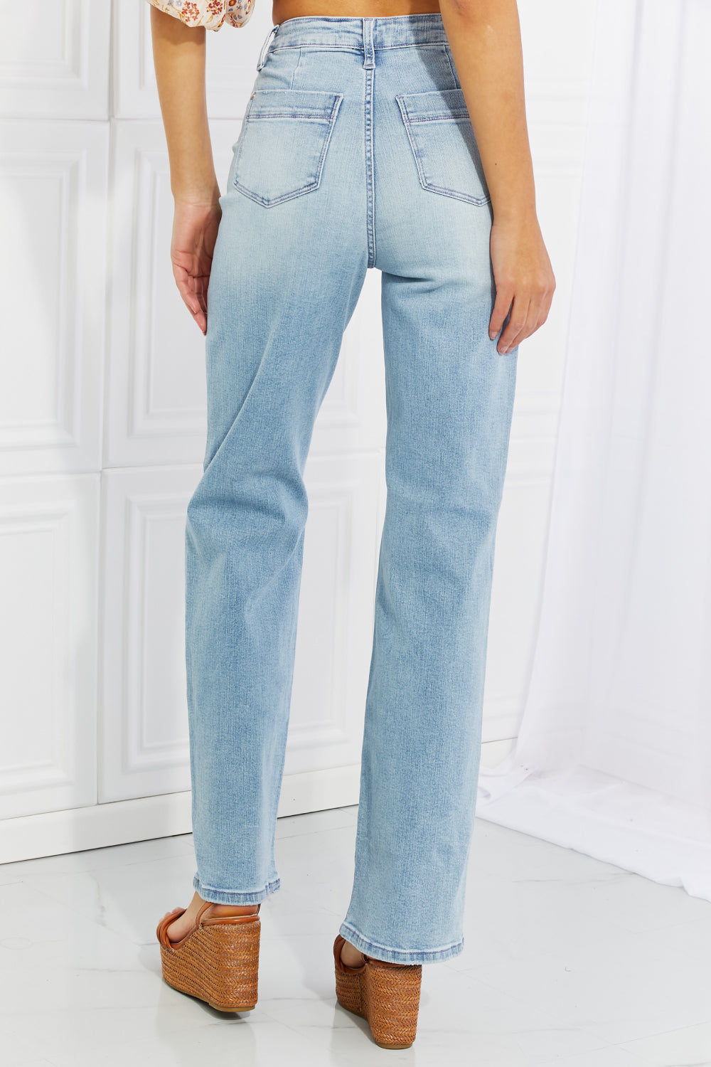 Judy Blue Harper Jeans mit hoher Taille und weitem Bein in voller Größe