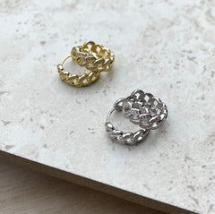 Pave Josie Creolen Silber