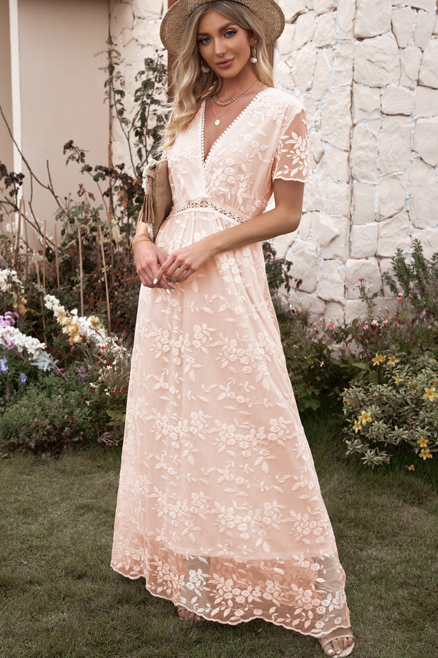 Emma Boho Floral Lace Maxi Dress INS STREET