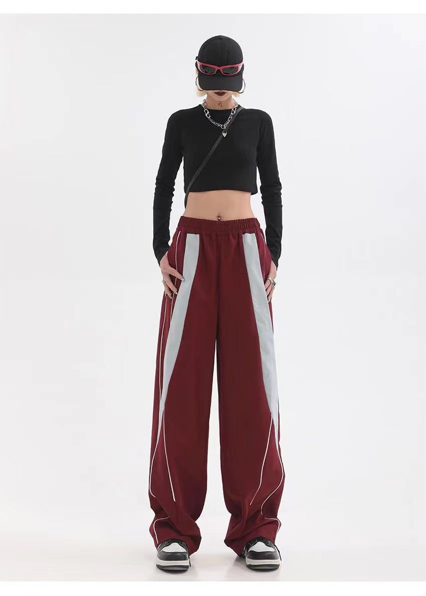 Piping Patchwork Baggy Sweatpants