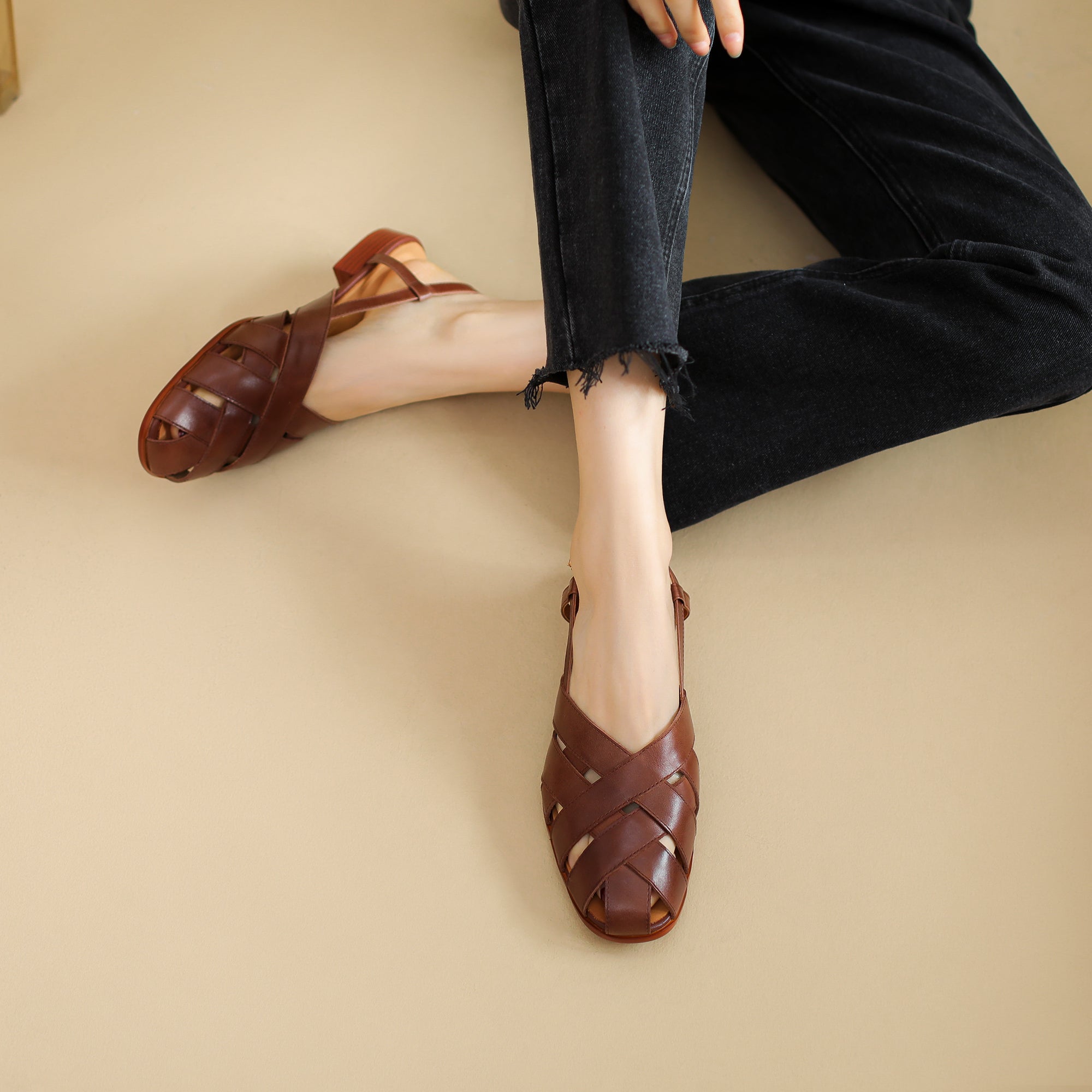 Handgemachte Fischerledersandalen Sommerschuhe